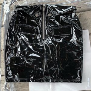 Black vinyl skirt
